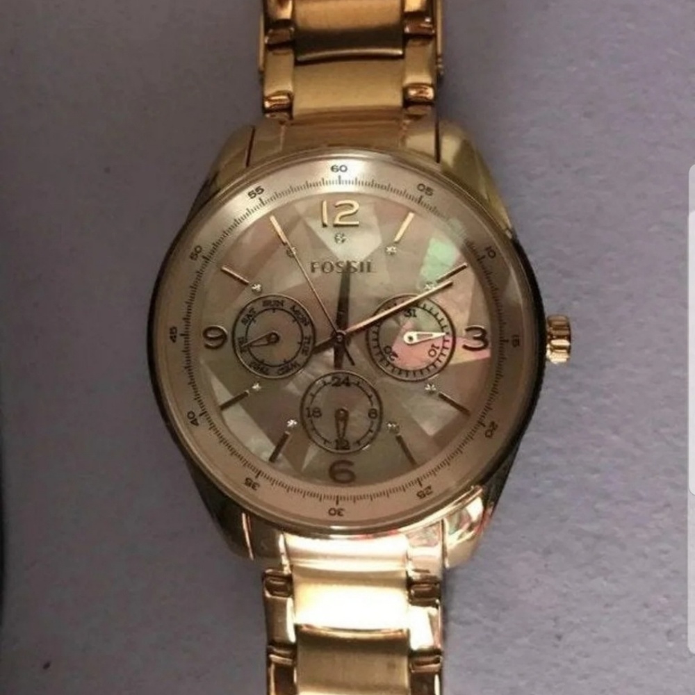 Women's Fossil Rose Gold & Pearl Watch Stainless